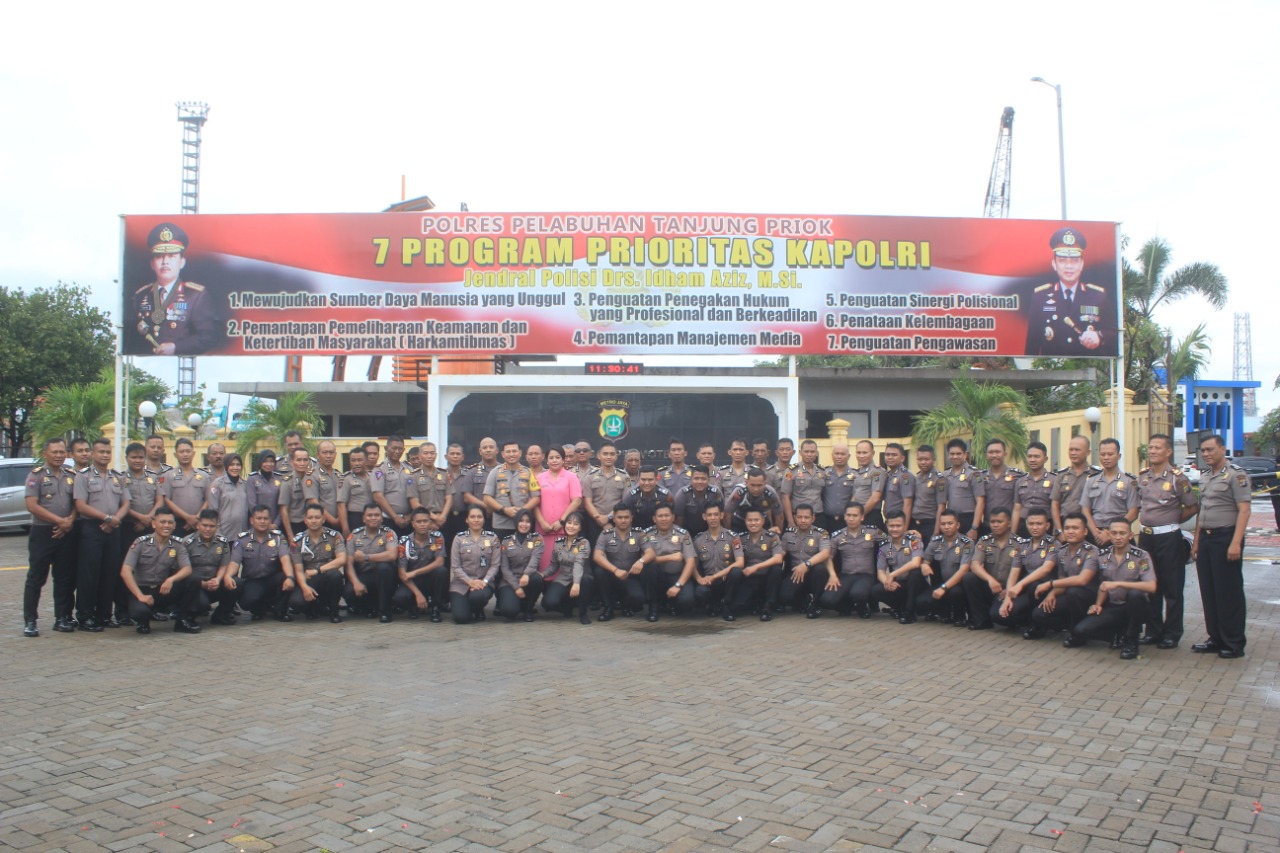 Polres Pelabuhan Tanjung Priok Gelar Upacara Korp Raport Kenaikan